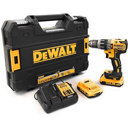 KYAOAYO-Perceuse Visseuse À Percussion Brushless Xr 18V Li-Ion 2Ah - Dcd796D2-Qw - Perceuse Sans Fil Avec Coffret Tstak, Éclairage Led, 2 Batteries / Chargeur - 2 Vitesses (0-550/2000 Tr/Min) - 420W