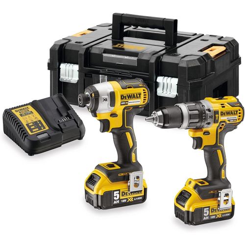 KYAOAYO-Kit Perceuse Dcd796 + Visseuse À Impact D 887 + 2 Batteries 5Ah + Chargeur Dcb115 + Mallette Tstak Dck266P2T-Qw