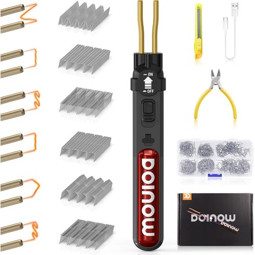 KYAOAYO-Kit De Soudure Plastique Sans Fil, 300 Agrafes De Soudage Plastique, Interrupteur Marche/Arrêt, Chargement Usb-C, Soudeuse Plastique Pour La Réparation Des Plastiques Des Pare-Chocs Automobil