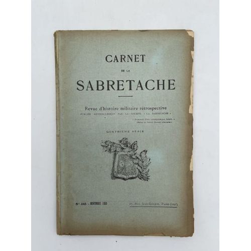 Carnet De La Sabretache, N°345, Novembre 1930