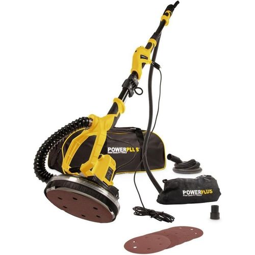 KYAOAYO-Ponceuse De Cloisons Sèches Powx0479 - Ponceuse Girafe Avec Manche Télescopique - Ponceuse Avec Aspirateur À Col Long Pour Murs Et Plafonds - Avec Lumière Led, Papier Abrasif Et Housse