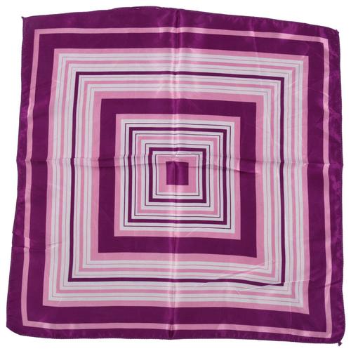 Purple Ourlet Foulard En Polyester À Rayures Blanches Pour Femmes