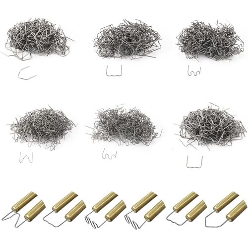 KYAOAYO-1200 Pièces Agrafes C s, 0.6Mm/0.8Mm Baguettes De Soudage Agrafe C Clou, Agrafes C s En Acier Inoxydable, Soudure Plastique Clou De Soudure Pour Réparation De Pare-Chocs De Voiture