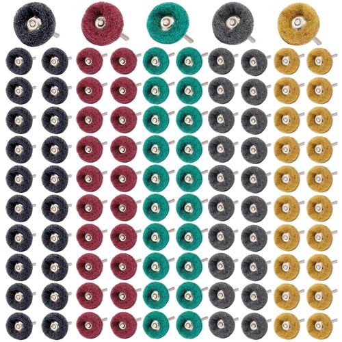 KYAOAYO-100 Pièces Meules À Polir Kit, 25Mm Accessoires Dremel Polis Abrasif Grain 80/150/240/400/600 Pour Outils Rotatifs Dremel Pour Polir Bijoux Bois