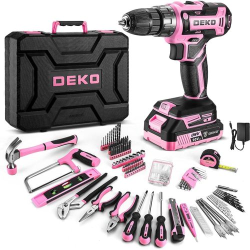 KYAOAYO-Caisse À Outils Complète Avec Perceuse Visseuse Sans Fil Avec Batterie De 20 V, Mallette De 186 Pièces Bleue, Boîte Professionnelle D'Outils Domestiques De Bricolage Pour Bureaux Et Jardin
