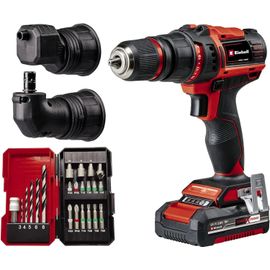 KYAOAYO-Perceuse Visseuse Sans Fil Te-Cd 18/45 3X-Li +22 1X2,0 Ah Pxc (Mandrin Amovible, Porte-Embouts Coudé, Porte-Embouts Excentré, Kit De 22 Accessoires, Batterie 2,0 Ah, Chargeur + E-Box)