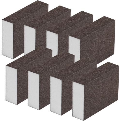 KYAOAYO-ponge De Ponçage, 100/200 Grain Bloc De Ponçage Utilisation Humides Et Secs Éponges De Sable Fin Lavable Et Réutilisable Cales À Poncer Kit Pour Bois Métal Polis 8 Pièces