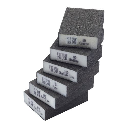Kyaoayo-Bloc De Ponçage 6 Pièces 60/80/100/120/180/200 Grains Éponges De Ponçage Flexibles Réutilisables Lavables, Tampons De Ponçage Pour Poncer Le Bois, Le Métal, Les Murs, Le Plâtre