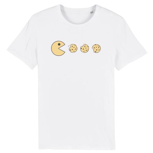T Shirt Geek "Pac Man" - Pour Homme - Confectionné En France - Coton 100% Bio - Cadeau Anniversaire Geek Original Rigolo
