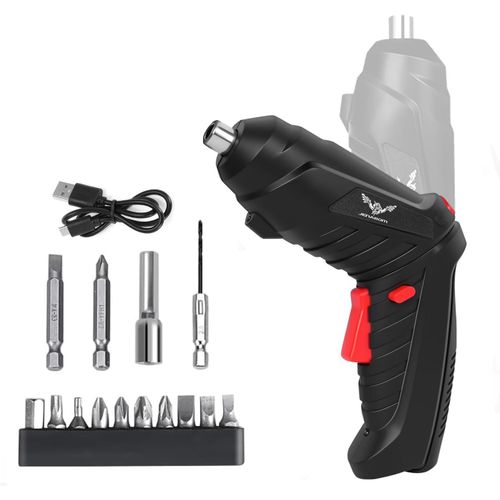 KYAOAYO-Mini Tournevis Électrique 14 En 1 - Sans Fil - Rechargeable - 3,6 V Li-Ion 3,5 N.M - Couple imal - Perceuse-Visseuse Rotative Électrique Pour Murs De Perçage, Bois, Plastique