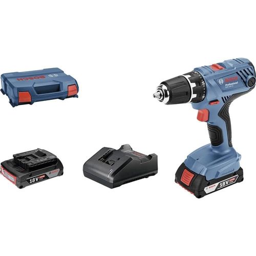 KYAOAYO-18V System Perceuse-Visseuse Sans-Fil Gsr 18V-21 (Couple i 55 Nm, Avec 2 Batteries De 2,0 Ah, Chargeur Gal 18 V-20, L-Case)