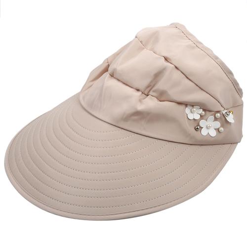 Chapeau De Soleil Chapeau De Plage Pliable Pour Dames Chapeau De Visiere Bord Ete Protection Uv Contre Le Soleil Voyage Decontractee (Beige)