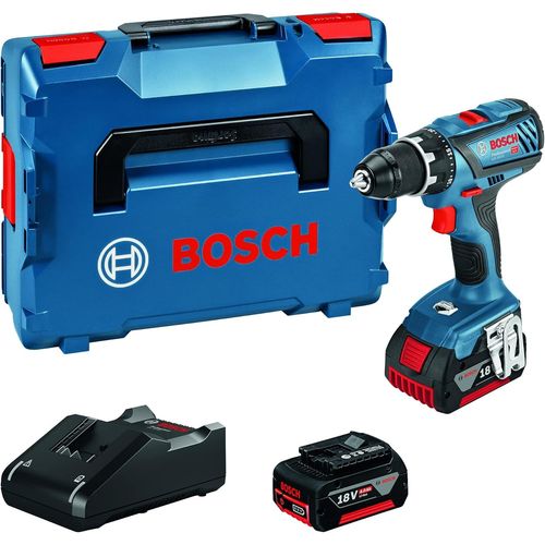 KYAOAYO-18V System Perceuse-Visseuse Sans-Fil Gsr 18V-28 (Couple i (Tendre/Dur)) 28/63 Nm, Avec 2 Batteries 4,0 Ah, Chargeur Gal 18 V-40, L-Boxx)