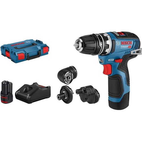 KYAOAYO-12V System Perceuse-Visseuse Sans-Fil Gsr 12V-35 Fc (Avec 4 Adaptateurs Flexiclick, 2 Batteries 3,0 Ah, Chargeur Rapide Gal 12V-40, Dans L-Boxx) - Système Flexiclick
