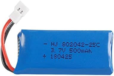 Kyaoayo-Batterie Lipo 3.7v 500mah Pour Drone Fpv H107d H107c | Compatible Chargeur Lipo, Batterie Drone Jst | Légère 13,5g, Bleu