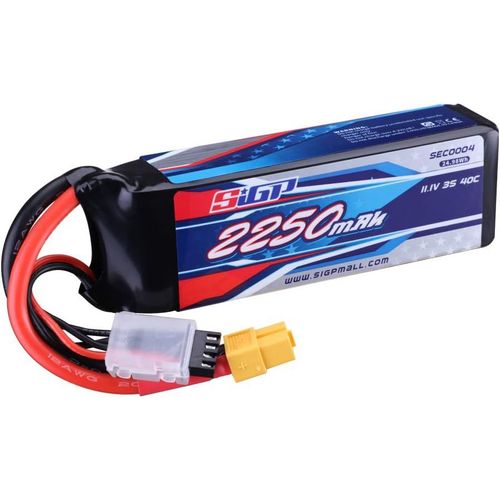 Kyaoayo-11,1v 3s Batterie Lipo 2250mah 40c Emballage Souple Avec Fiche Xt60 Pour Avion Rc Quadcopter Hélicoptère Drone Fpv Loisirs De Course-Sigp