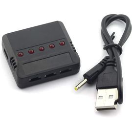 Kyaoayo-Chargeur De Lithium 5 En 1 Usb Universel | Pour Hubsan H107d, Syma X5c, Hélicoptère Rc, Quadcopter | Protection Contre La Surcharge, Noir, Plastique-Yunique Green-Clean-Power
