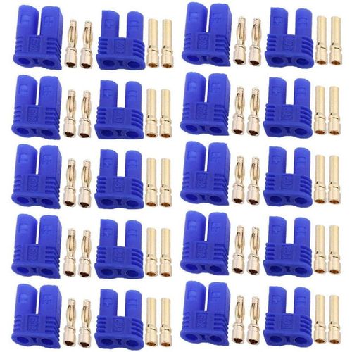 KYAOAYO-10 Paires Ec2 Prises De Connecteur De Batterie, Prise Banane 2Mm Femelle Mâle Bullet Connecteur Rc Esc Lipo Batterie Moteur Électrique Avion Quadricoptère Pièces Diy