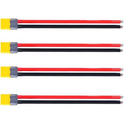 Kyaoayo-Ensemble De 4 Connecteurs Xt60 Mâle Avec Câble En Silicone 150mm 12awg | Pour Batteries Lipo Rc Fpv Racing Drone | Câble Adaptateur, Connexion Efficace, Rc-Yunique Green-Clean-Power