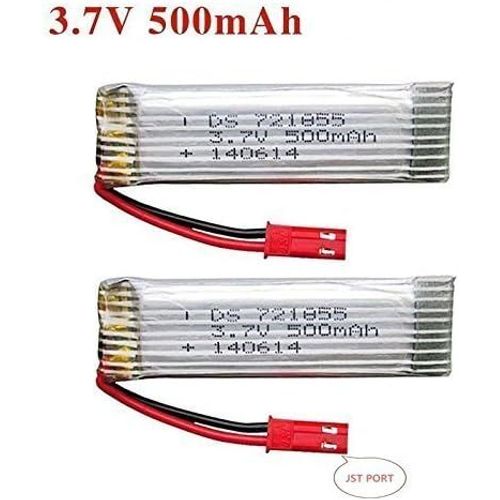 Kyaoayo-Batteries Lipo Rechargeables 3.7v 500mah Pour Drones Rc | Compatibles Avec Udi U817, Wltoys V959, Drone Radiofly Space Kondor | Ensemble De 2 Pièces | 57x17x8 Mm - 16 Gr-Yunique Green-Clean-Power