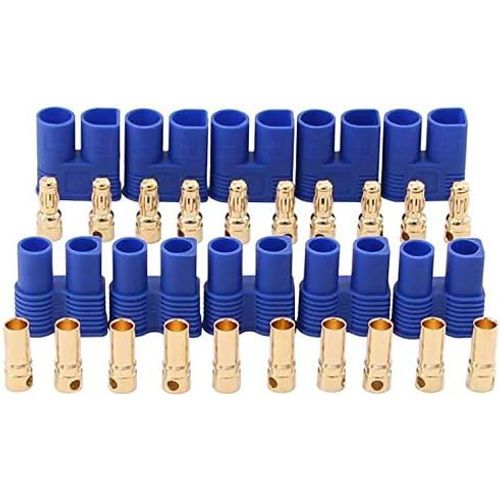KYAOAYO-10 Paires Ec3 Prises De Connecteur De Batterie, Fiche Banane 3.5Mm Femelle Mâle Bullet Connecteur Rc Esc Lipo Batterie Moteur Électrique Avion Quadricoptère Pièces Diy (Ec3)