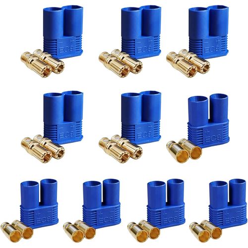 KYAOAYO-5 Sets Connecteur Batterie Ec8 Fiche Banane Mâle Femelle 8.0Mm Plaqué Or Pour Rc Esc Lipo Batterie Moteur Électrique