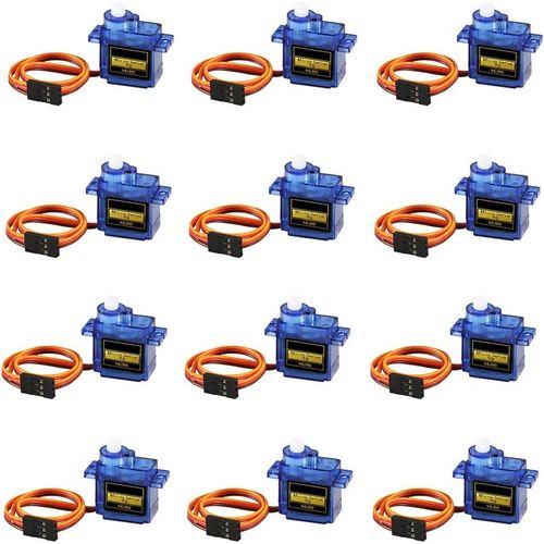 Kyaoayo-Lot De 12 Micro Servomoteurs Sg90, Mini Servo Sg90 9 G Pour Hélicoptère, Avion, Voiture, Bateau, Robot, Bras, Main, Marche, Servo De Contrôle De Verrouillage De Porte-Sanag