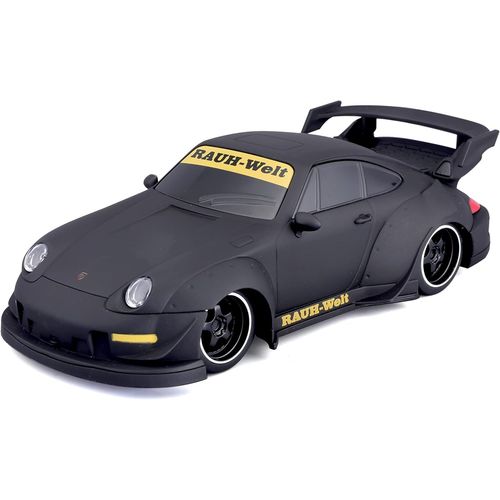 KYAOAYO-Tech R/C Porsche 993 Rwb Voiture Télécommandée À L'Échelle 1:24, 2,4 Ghz, Avec Poignée Pistolet, À Partir De 5 Ans, Noir Mat (581533)