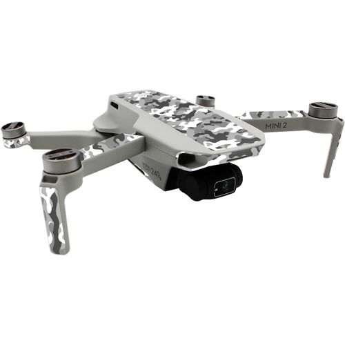 Kyaoayo-Film De Protection D'écran Compatible Avec Drone Dji Mini 2 Et Contrôleur - Ajustement Parfait - Imperméable - Film Autocollant Design (Collage Partiel, R192-01 Camouflage Gris)-Finest Folia