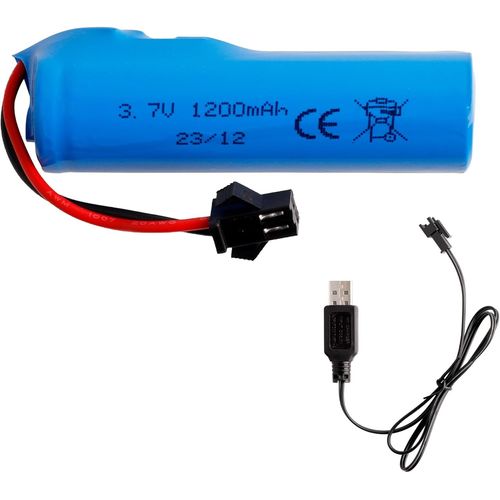 Kyaoayo-Batterie 3,7 V 1200 Mah Li-Ion Avec Câble De Chargement Usb Prise Sm-2p Pour Voiture Rc Drift Monster Truck Véhicule Tout-Terrain Télécommande Voiture De Course D'escalade À Grand-E-Yiiviil
