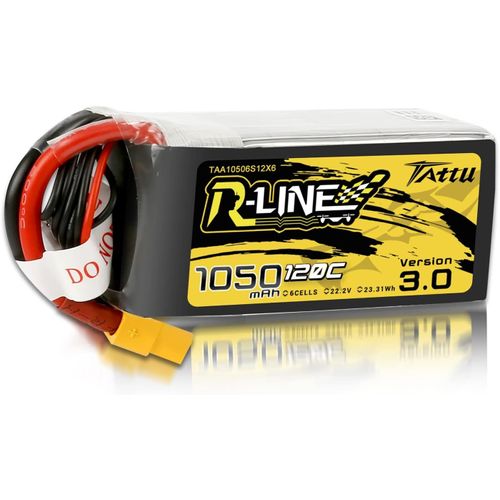 Kyaoayo-6s Lipo Batterie 1050mah 22,2v 120c 6s Rline Version Batterie Avec Connecteur Xt60 Pour Fpv Racing Drones Vélo De Route Quadcopters Avion Hélicoptère Rc Bateau Rc Voiture-Tattu