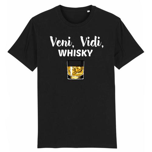 T-Shirt "Veni Vidi Whisky" - Pour Homme - Confectionné En France - Coton 100% Bio - Cadeau Anniversaire Apéro Evg Original Rigolo