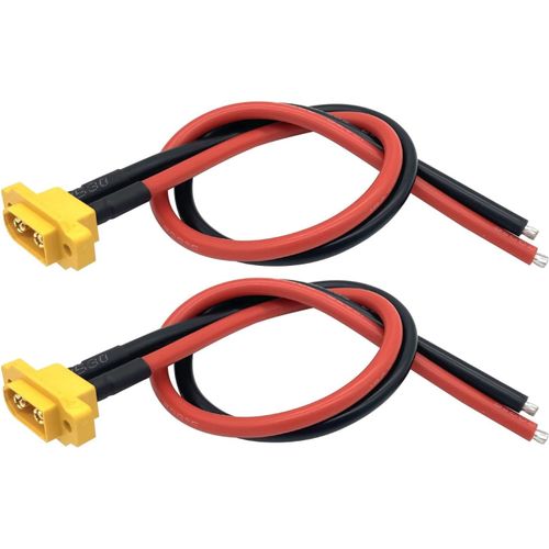 Kyaoayo-2pcs Amass Xt60e - M Connecteur De Batterie Mâle Peut Être Installé Câble De Queue, Xt60 Panneau De Montage Connecteur Avec Câble 30cm Pour Rc Lipo Batterie Fpv Racing Aircraft Drone-Sanag