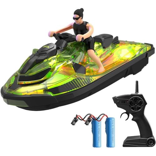 KYAOAYO-Bateau Télécommandé 2,4 Ghz Pour Enfants Avec Lumières Led Et Imitation Poupée, 2 Piles, Pour Piscines Et Lacs