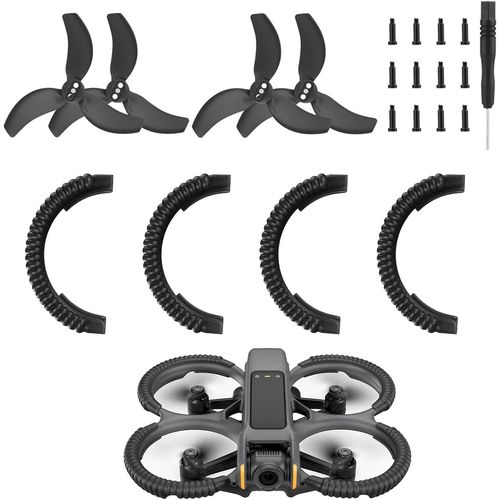 Kyaoayo-Lot De 4 Anneaux De Protection De Pare-Chocs Pour Dji Avata 2 Propeller Guard,Protecteur D'hélice Pour Dji Avata, 2 Paires De Lames En Spirale, Adaptées Aux Accessoires Dji Avata 2 Fly More C-Meifiyu