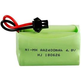 Kyaoayo-Batterie Ni-Mh 4,8v Aa 2400mah Haute Capacité | Connecteur Sm 2p | Compatible Hy800 F1 F3 Rc Boat, Rc Bus | Inclut Câble Charge Usb, Vert-Yunique Green-Clean-Power