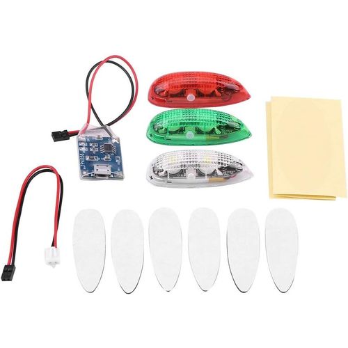 Kyaoayo-Kit De Lumière Led Drone Rc Sans Fil Rouge Vert Blanc Led Lumières Flash Pour Rc Fix Wing Avion Avion Hélicoptère 3 Pièces/Ensemble-Demeras