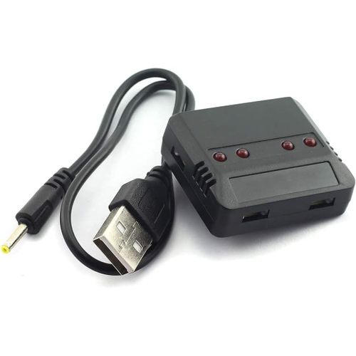 Kyaoayo-Chargeur Usb Universel 1 À 4 Pour Drone | Compatible Avec Hubsan, Wltoys, Udi, Jxd, Syma, Holy Stone | Noir, Plastique | Idéal Pour Batteries Lipo 3.7v-Yunique Green-Clean-Power