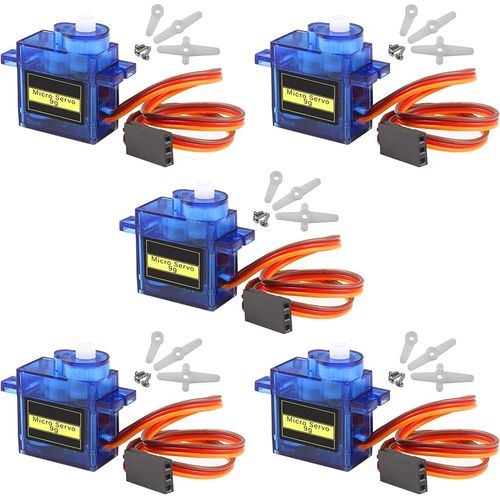 KYAOAYO-5 Pcs 9G Servo Motor Micro Für Mini Modellbau Servos, Rc Roboter Arm/Hand/Gehen Hubschrauber Boot Flugzeug Helikopter Auto Fahrzeugmodelle Steuerung Mit Kabel
