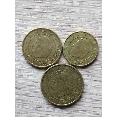 Pièces De Monnaie 10 Centimes 20 Centimes Et 50 Centimes Année 2000, 2002 Et 2004. Belgique En Très Bon État.