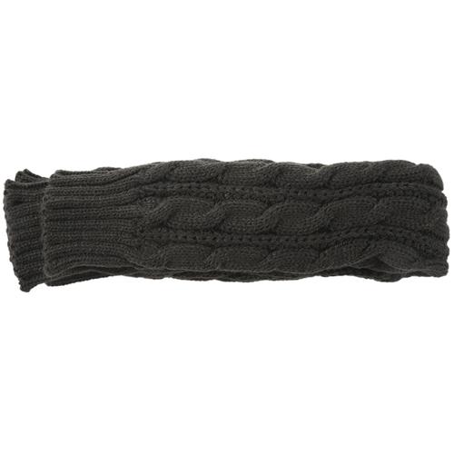 D'hiver À La Mode Pour Femme Homme Mitaines En Tricot Doigts Dénudé Longues Manchettes Unisexe Gris Foncé 50 Cm