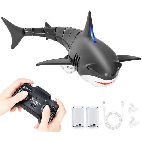 KYAOAYO-Jouet De Requin Télécommandé,Bateau Requin Télécommandé,2.4 Ghz Télécommandé Requin Bateau Jouet Rc,Simulation Shark Speedboat,Avec 2 Piles,Jouets Piscine Cadeau Pour 6+ Ans Garçon Fille