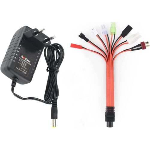 KYAOAYO-Universel Chargeur Batterie Rc Pour 2.4V-12V (2S-10S) Nimh & Nicd Batterie Avec Sm 2P, Tamiya/Ket 2P, Xh 2.54, Mini Tamiya, Huanqi, Jst, Futaba/Jr, T Plug Connecteur Câble Pour Voiture Rc
