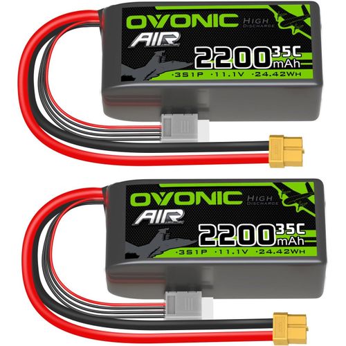 Kyaoayo-Lipo Batterie 3s 35c 2200mah 11.1v Batterie Courte Avec Décans Pour Rc Voiture Bateau Camion Heli Avion Quadcopter Multi-Moteur Hélicoptère Diy Hobby (2pcs)-Ovonic