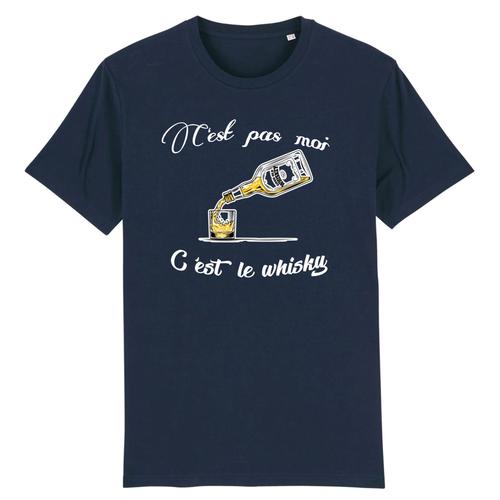 T-Shirt "C'est Pas Moi, C'est Le Whisky" - Pour Homme - Confectionné En France - Coton 100% Bio - Cadeau Anniversaire Apéro Evg Original Rigolo