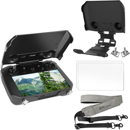 Kyaoayo-Kit De Protection Pour Manette Rc Pro Pour Dji Mavic 3 - Avec Housse De Pare-Soleil, Cordon Et Films Protecteurs D'écran (2)-Fpvtosky