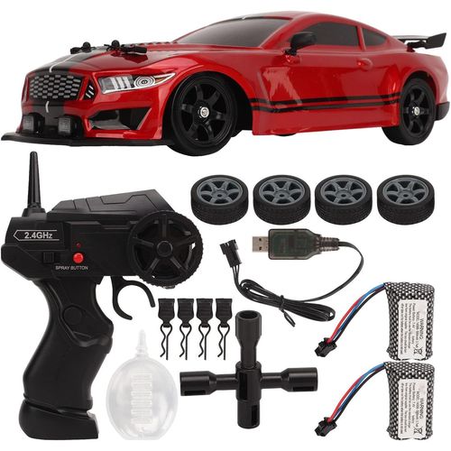 Kyaoayo-Voiture Télécommandée Drift, Voiture Drift Rc 2,4 Ghz Avec Lumières Led Voitures De Course Telecommandé Haute Vitesse Pour Enfant Adulte (Deux Piles)