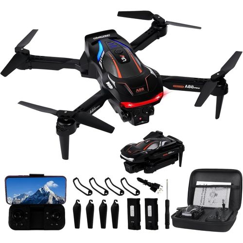 Kyaoayo-Drone Pliable Pour Enfants Et Débutants, Démarrage/Atterris À Une Touche, Flip 360°, Fpv Drone Avec Caméra Hd & 2 Batteries, Capteur De Gravité, Photo Par Gestes, Mode Follow Me-Gerbala