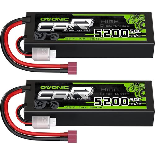 KYAOAYO-2S Batterie Lipo 5200Mah 50C 7.4V Étui Rigide Avec Connecteur Dean Style T Pour Rc Evader Bx Voiture Rc Camion Rc Truggy Rc Avion Rc Drone (2 Pcs)