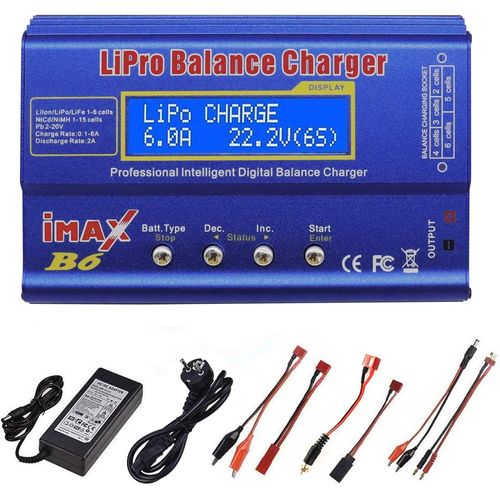 Kyaoayo-Lipo Chargeur 80 W 6 A Professional Balance High Power Pour Lipo/Li-Ion/Life (1-6s), Nimh/Nicd (1-15s), Chargeur De Loisirs Rc Led Avec Bloc D'alimentation-Ruizhi
